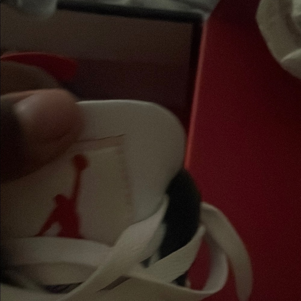 Jordan White and Red Men's Sneakers - Picture 3 of 4